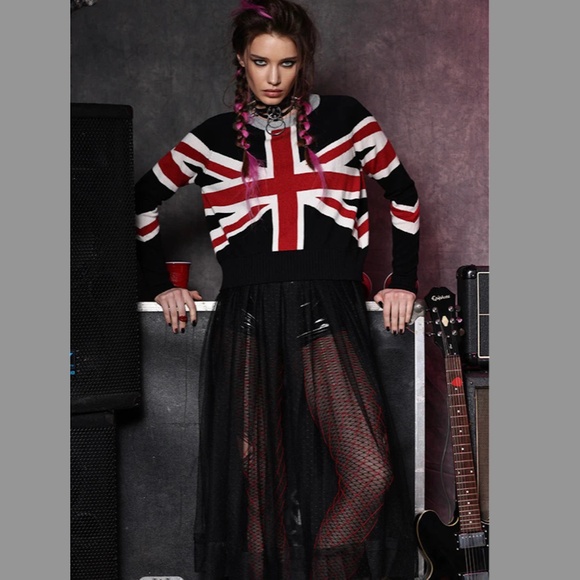 $244 MINNIE ROSE Union Jack Cotton/Cashmere Blend Sweater NWOt/sz XS - Picture 10 of 12
